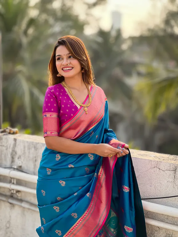 Rama_Premium_Soft_Silk_With_Blouse_Piece_For_Women_&_Girls