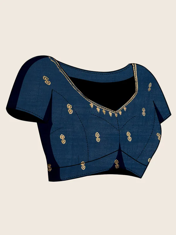 Blue_Premium_Vichitra_Soft_Silk_With_Blouse_Piece_For_Women_&_Girls