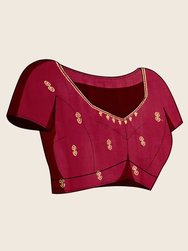 Red_Premium_Vichitra_Soft_Silk_With_Blouse_Piece_For_Women_&_Girls