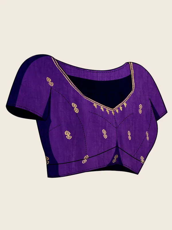 Purple_Premium_Vichitra_Soft_Silk_With_Blouse_Piece_For_Women_&_Girls