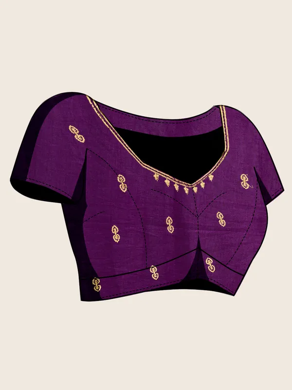 Violet_Premium_Vichitra_Soft_Silk_With_Blouse_Piece_For_Women_&_Girls