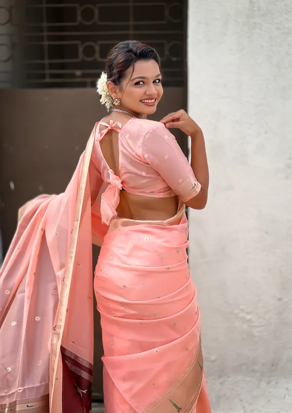 Baby_Pink_Soft_Organza_Saree_With_Butti_Meenakari_Zari_Weaved_Saree_With_Blouse_Piece_For_Women_&_Girl