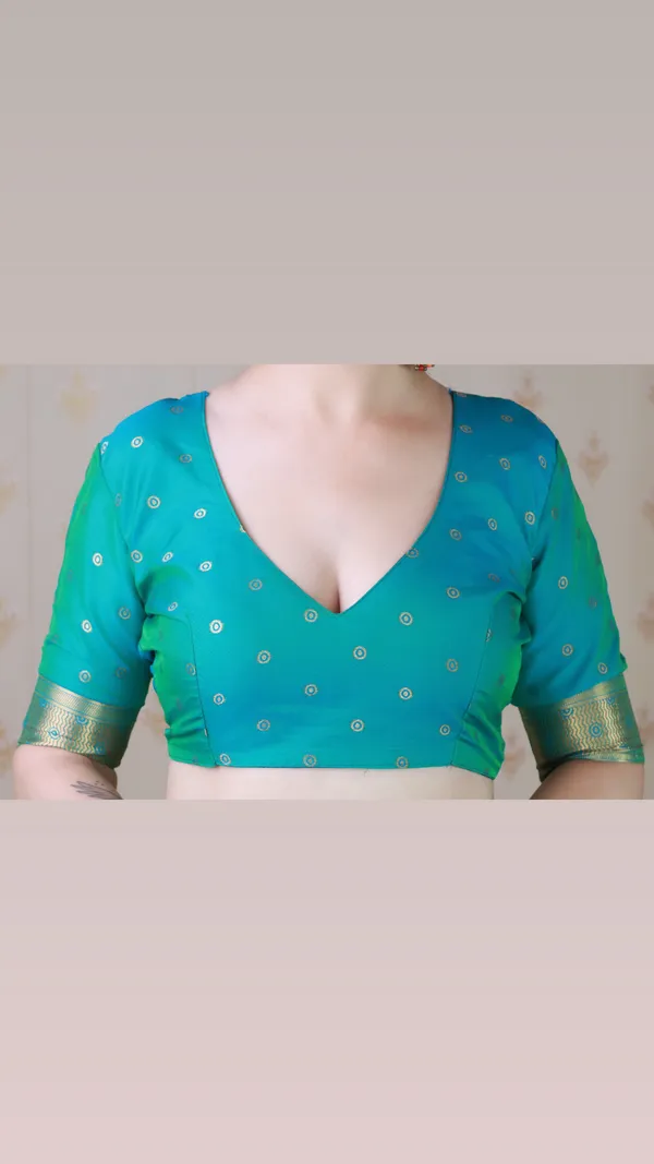 Parrot_Green_Soft_Silk_With_Floral_Meenakari_Motifs_Saree_With_Blouse_Piece_For_Women_&_Girl