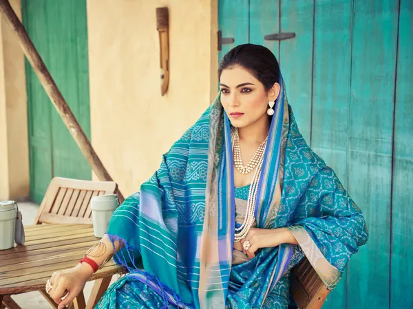 Blue_Soft_Silk_For_Women_&_Girls