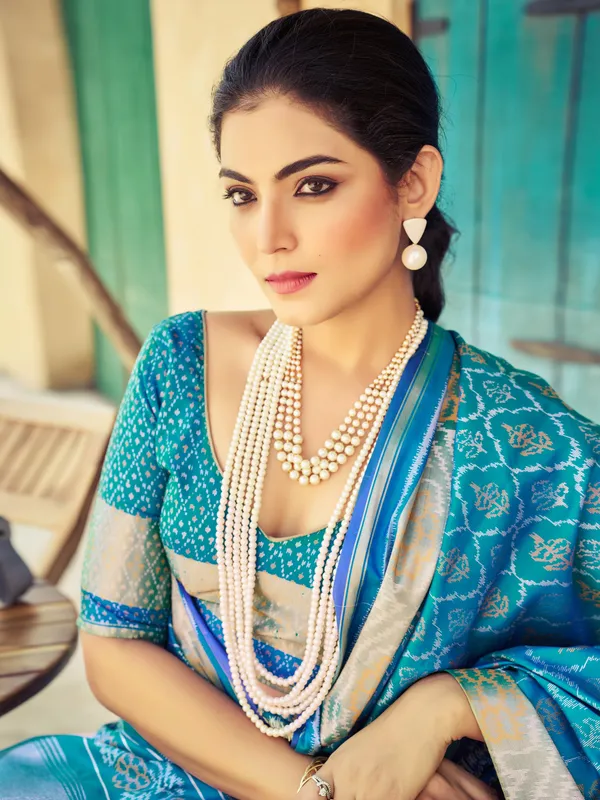 Blue_Soft_Silk_For_Women_&_Girls