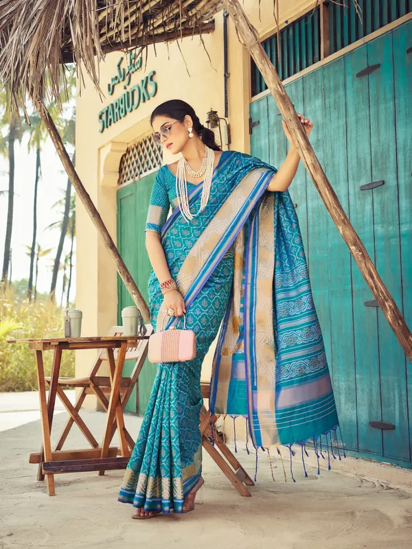 Blue_Soft_Silk_For_Women_&_Girls