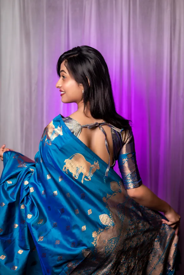 Royal_Blue_Soft_Moonga_Silk_With_Zari_Motifs_Saree_With_Blouse_Piece_For_Women_&_Girl