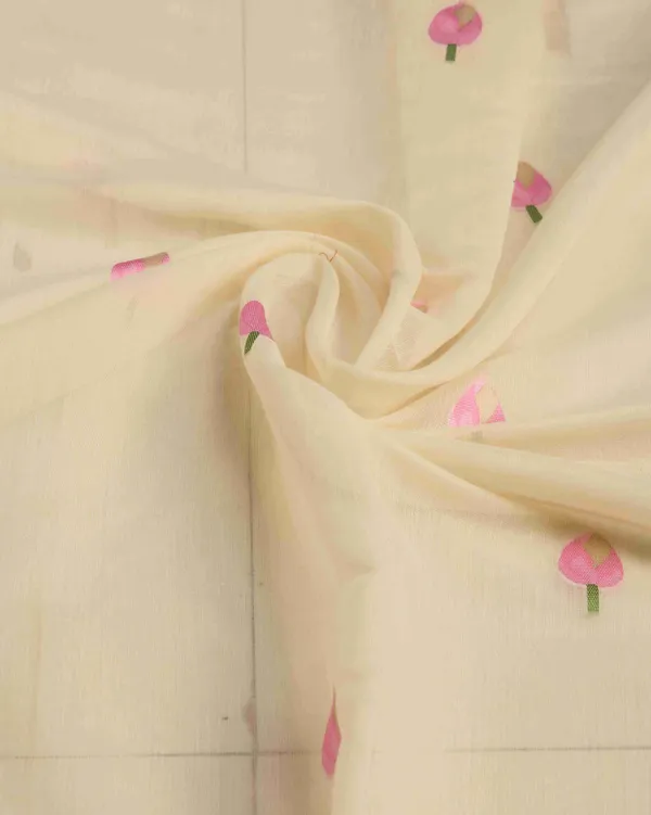 Cream_Linen_Saree_For_Women_&_Girls