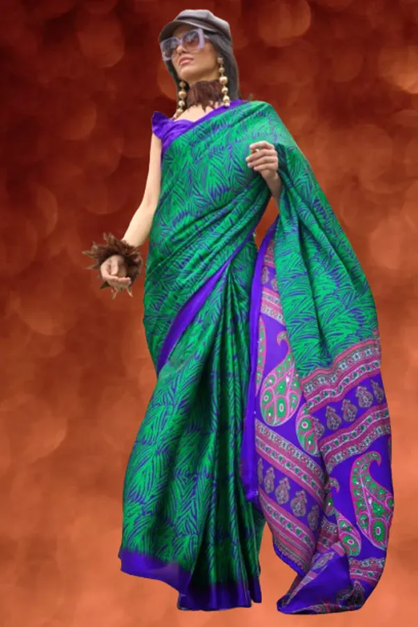 Multicolor_Premium_Satin_Silk_With_Blouse_Piece_For_Women_&_Girls