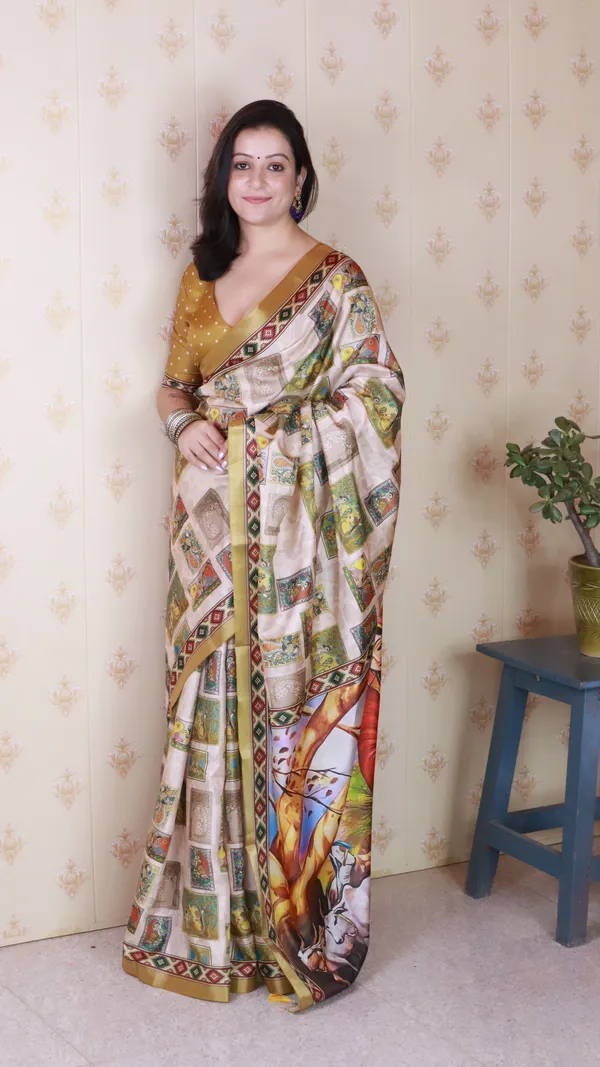 Gold_Katki_Silk_With_Floral_Prints_Saree_With_Blouse_Piece_For_Women_&_Girl