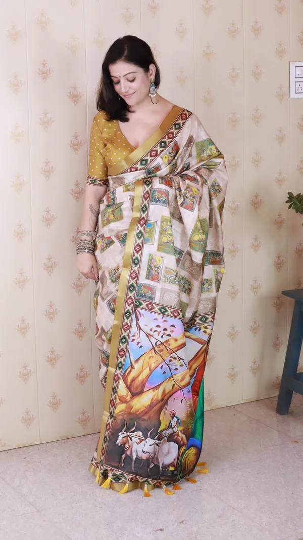 Gold_Katki_Silk_With_Floral_Prints_Saree_With_Blouse_Piece_For_Women_&_Girl