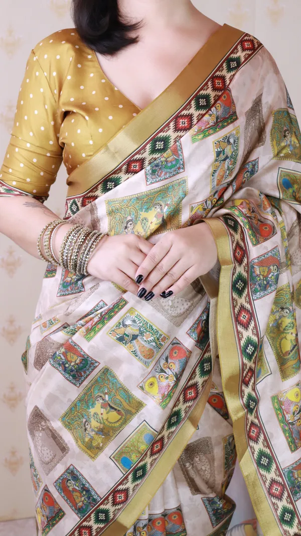 Gold_Katki_Silk_With_Floral_Prints_Saree_With_Blouse_Piece_For_Women_&_Girl