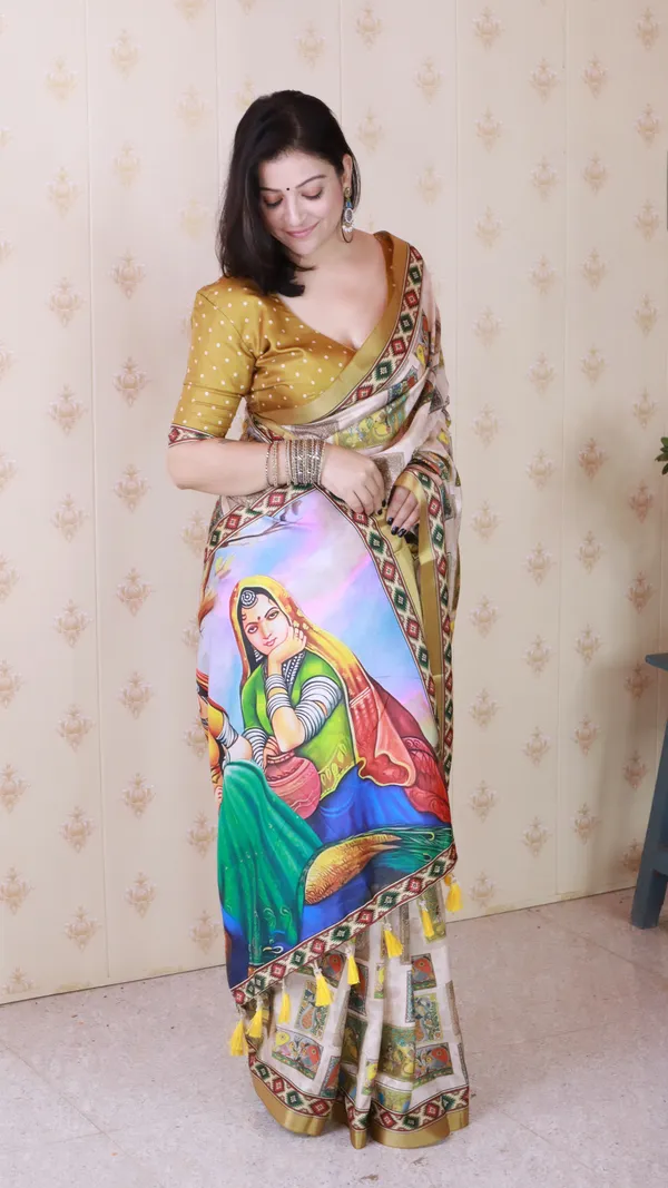 Gold_Katki_Silk_With_Floral_Prints_Saree_With_Blouse_Piece_For_Women_&_Girl