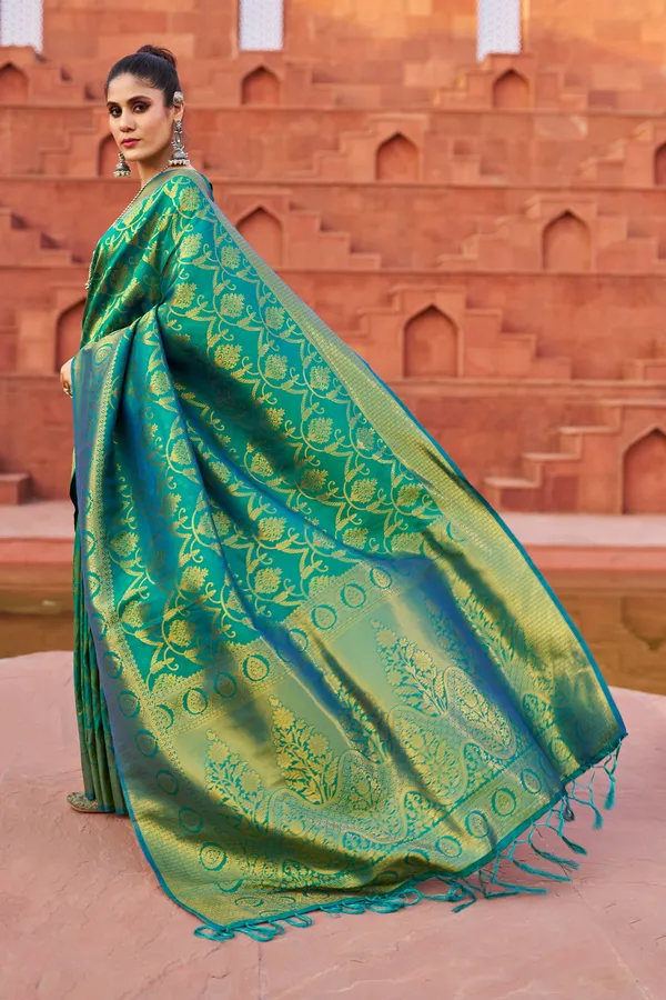 Green_Soft_Silk_For_Women_&_Girls
