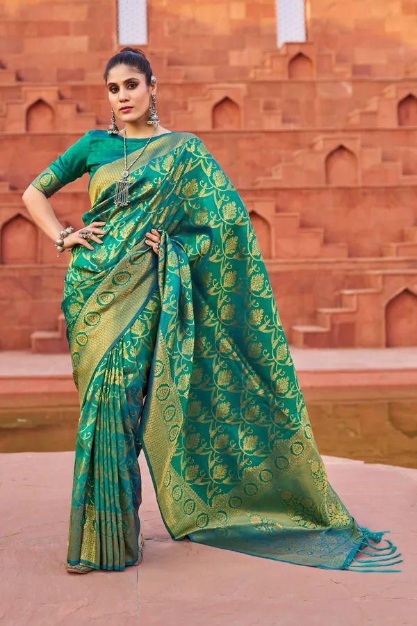 Green_Soft_Silk_For_Women_&_Girls