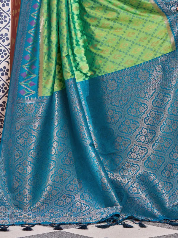 Green_Blue_Soft_Silk_For_Women_&_Girls