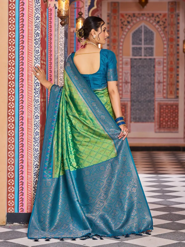 Green_Blue_Soft_Silk_For_Women_&_Girls