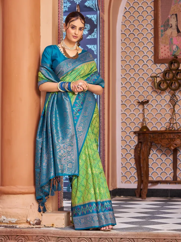 Green_Blue_Soft_Silk_For_Women_&_Girls