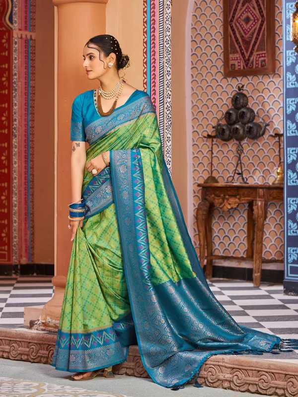 Green_Blue_Soft_Silk_For_Women_&_Girls