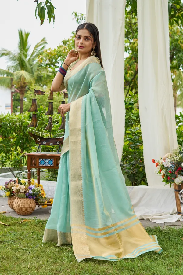 Sky_Linen_Saree_For_Women_&_Girls