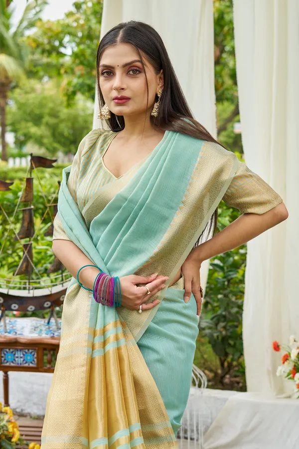 Sky_Linen_Saree_For_Women_&_Girls