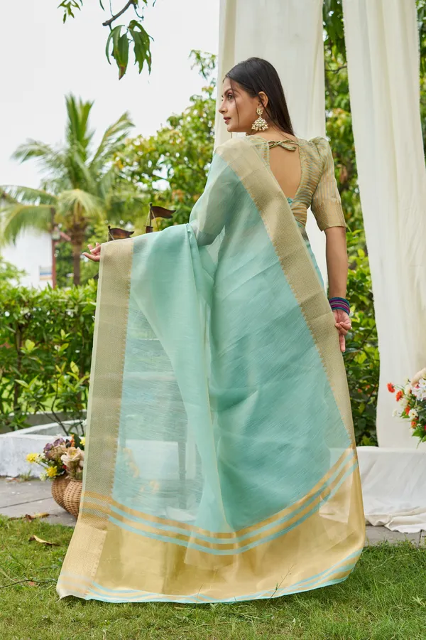 Sky_Linen_Saree_For_Women_&_Girls