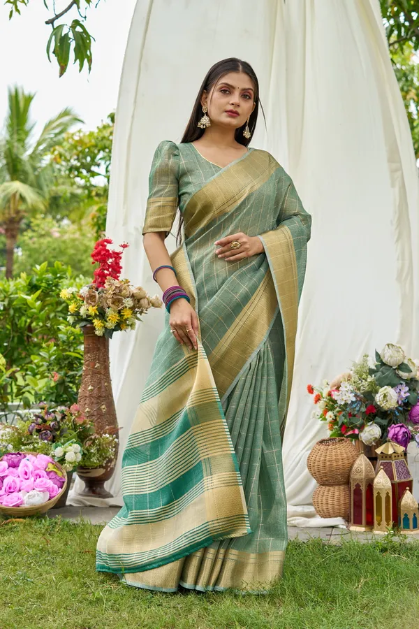 Firozi_Tissue_Mosques_Saree_For_Women_&_Girls