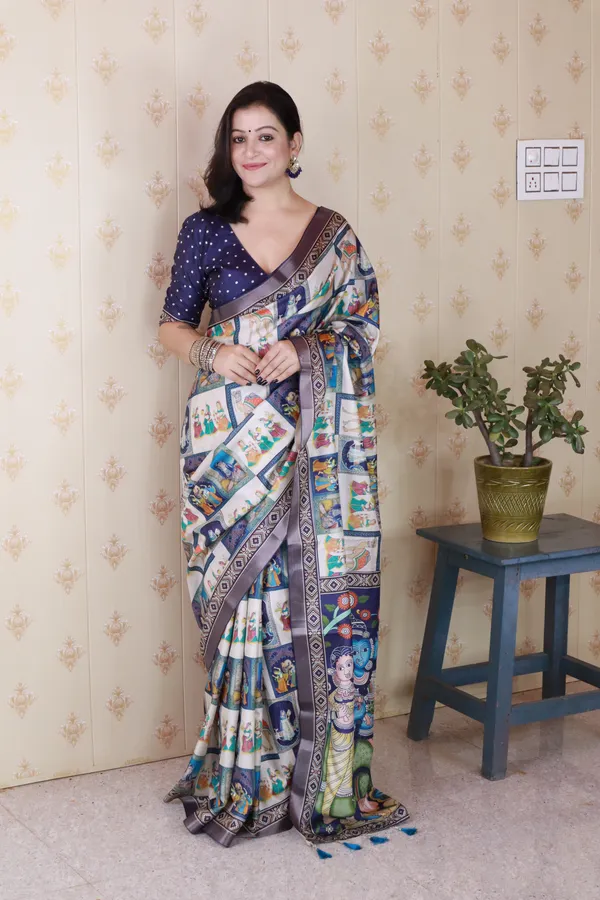 Blue_Katki_Silk_With_Floral_Prints_Saree_With_Blouse_Piece_For_Women_&_Girl