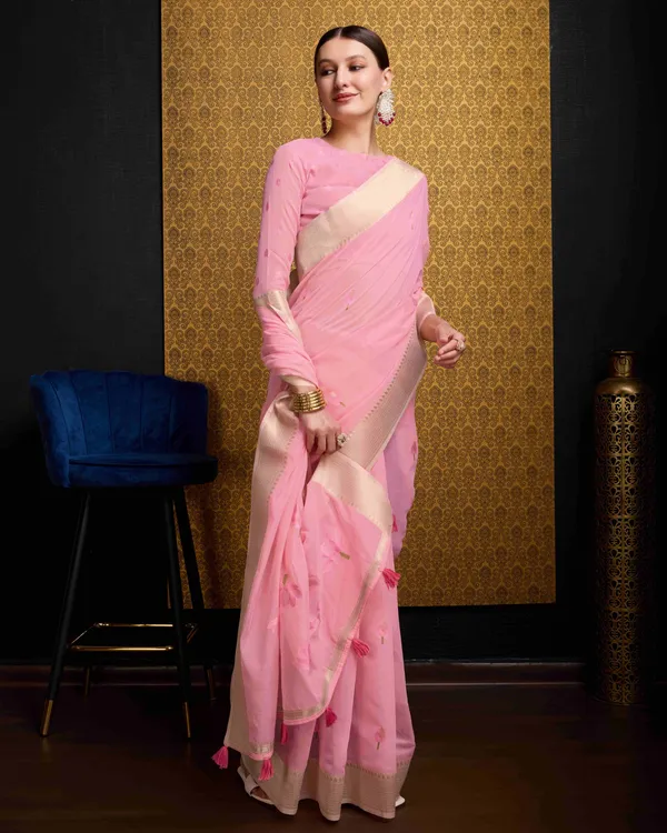 Baby_Pink_Linen_Saree_For_Women_&_Girls