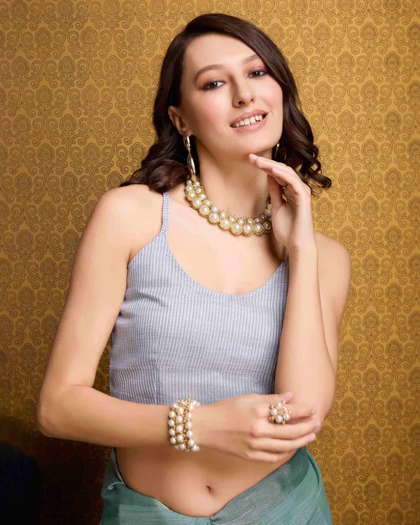 Firozi_Linen_Saree_For_Women_&_Girls