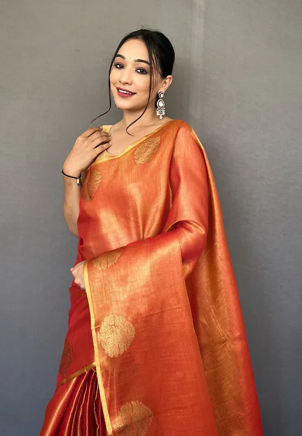 Orange_Silk_For_Women_&_Girls