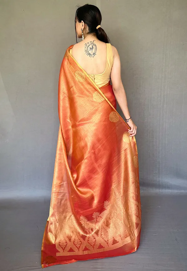 Orange_Silk_For_Women_&_Girls