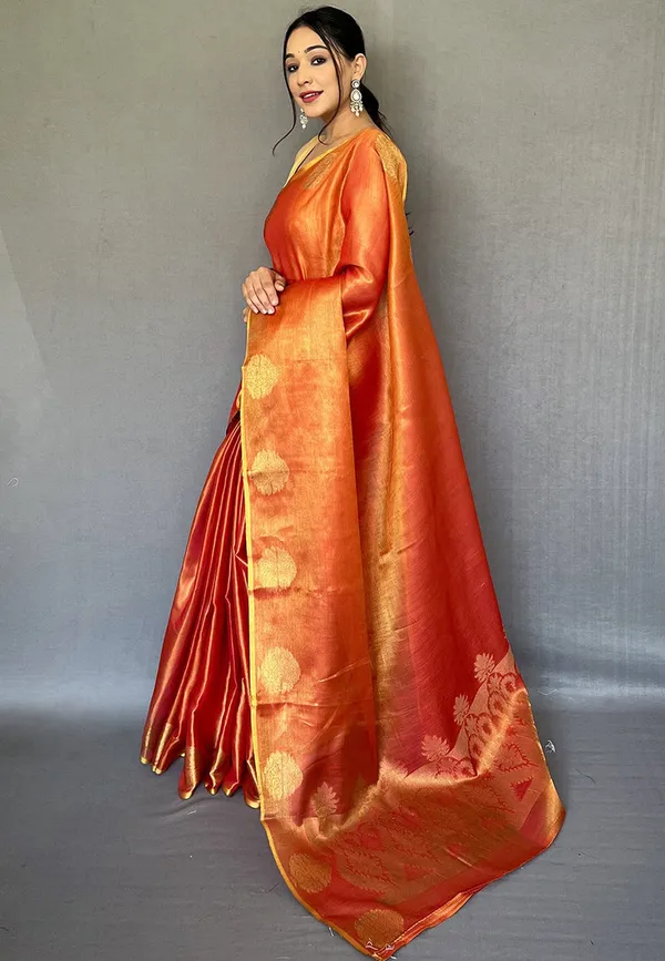 Orange_Silk_For_Women_&_Girls