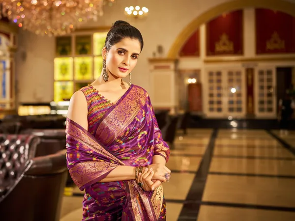 Purple_Organza_Saree_For_Women_&_Girls