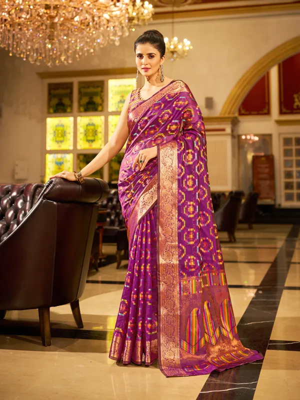 Purple_Organza_Saree_For_Women_&_Girls