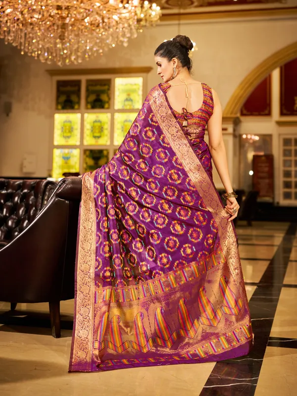 Purple_Organza_Saree_For_Women_&_Girls