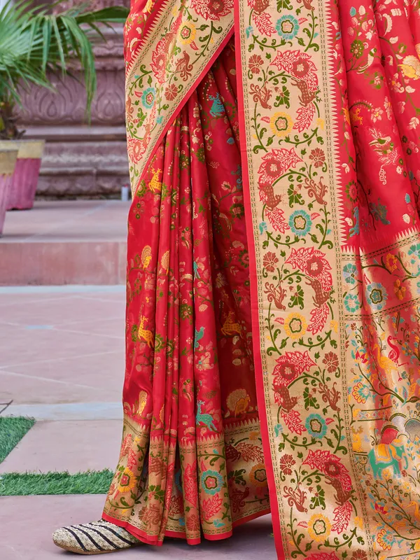 Red_Soft_Silk_For_Women_&_Girls