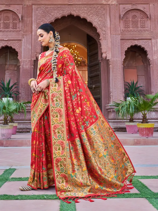 Red_Soft_Silk_For_Women_&_Girls