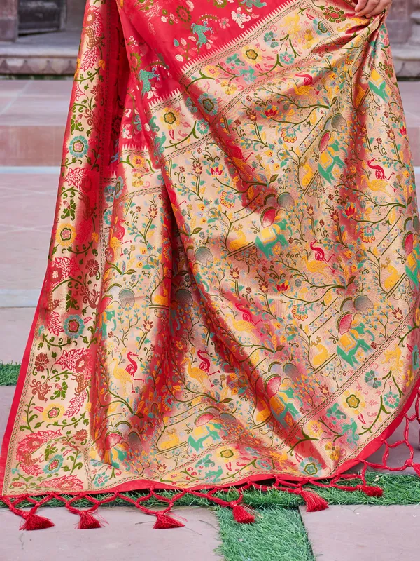 Red_Soft_Silk_For_Women_&_Girls
