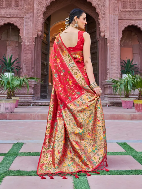 Red_Soft_Silk_For_Women_&_Girls
