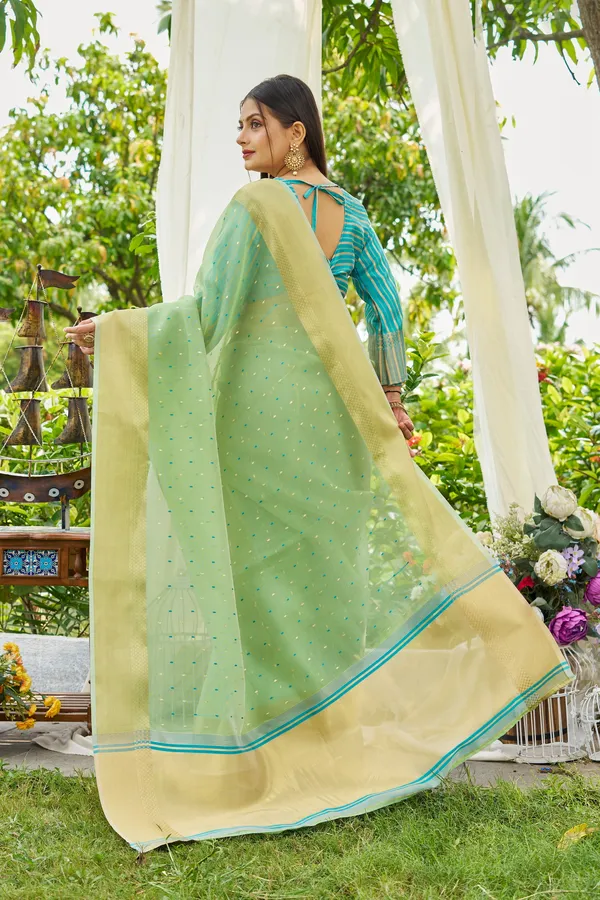 Firozi_Shimmer_Silk_For_Women_&_Girls