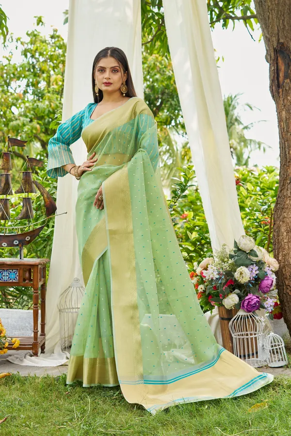 Firozi_Shimmer_Silk_For_Women_&_Girls
