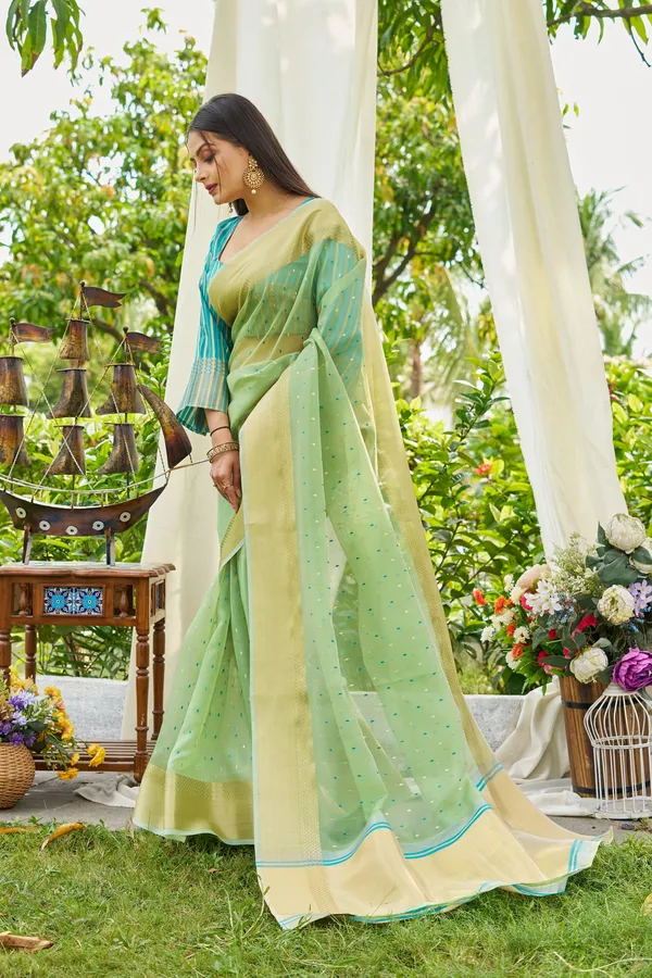 Firozi_Shimmer_Silk_For_Women_&_Girls