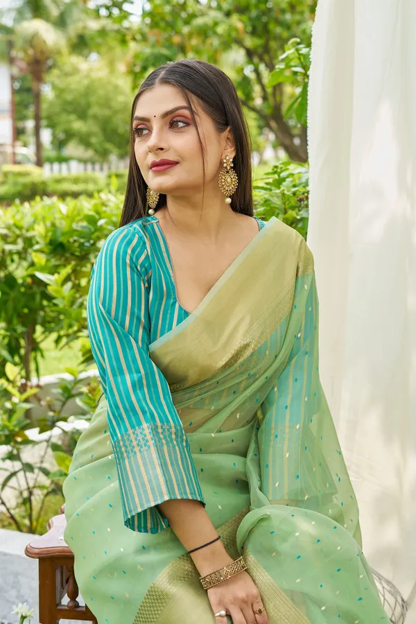 Firozi_Shimmer_Silk_For_Women_&_Girls