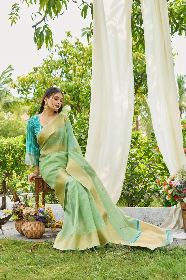 Firozi_Shimmer_Silk_For_Women_&_Girls
