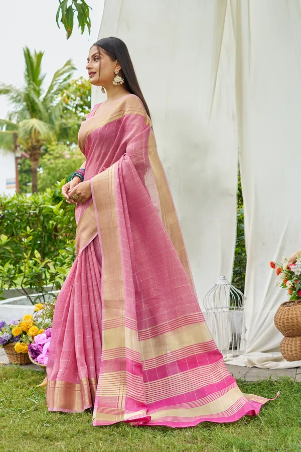 Pink_Tissue_Mosques_Saree_For_Women_&_Girls