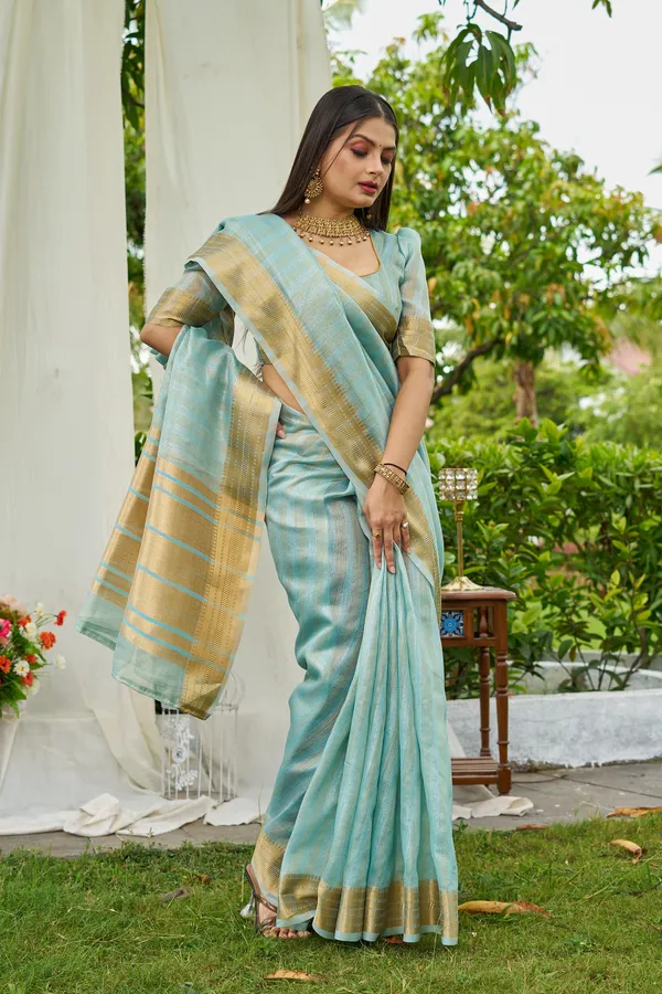 Sky_Blue_Mosques_Saree_For_Women_&_Girls