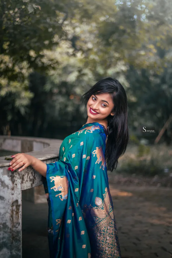 Teal_Blue_Moonga_Silk_With_Zari_Motifs_Saree_With_Blouse_Piece_For_Women_&_Girl