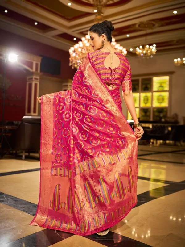 Pink_Organza_Saree_For_Women_&_Girls