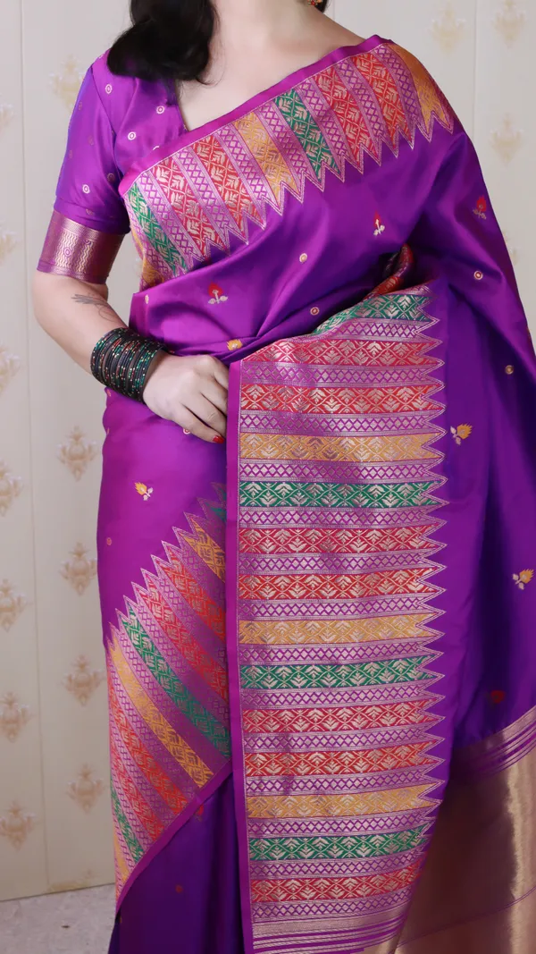 Purple_Soft_Silk_With_Floral_Meenakari_Motifs_Saree_With_Blouse_Piece_For_Women_&_Girl